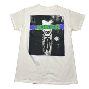 Vintage The Joker DC Animated Universe Mens S White Graphic Print T Shirt Y2K